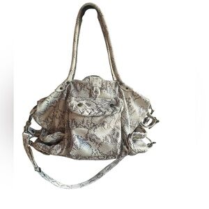 Not Rational Hansel D Leather‎ Snakeskin Diaper Bag, EUC